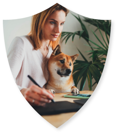 shield img wmn-dog Woman with dog
